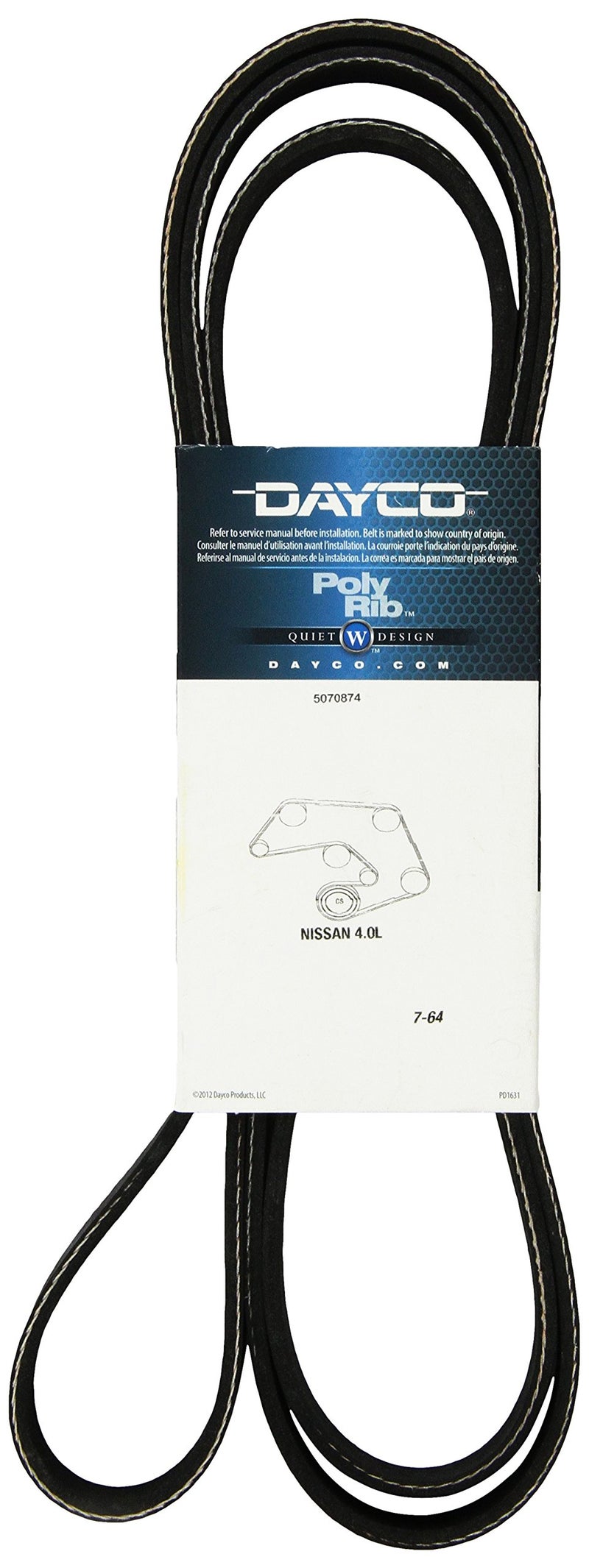 Dayco 5070874 Serpentine Belt , Black - Image 2